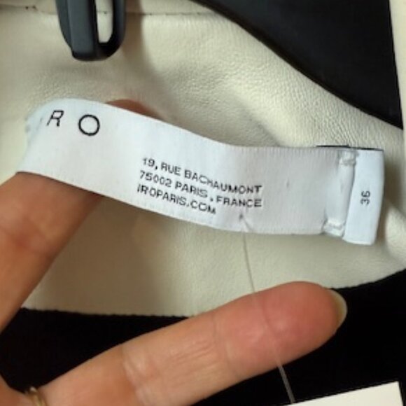 Pre-Loved IRO Cream Lamb Leather Motorcycle Jacket - EU 36 or XS - Picture 3 of 10